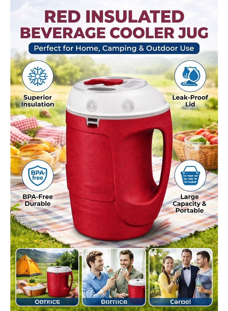 Cosmoplast جهاز تبريد المشروبات مع مقبض - غطاء مانع للتسرب، سعة كبيرة لتوزيع الماء والعصير للاستخدام في المنزل، المكتب، التخييم والاستخدام الخارجي - Image 1